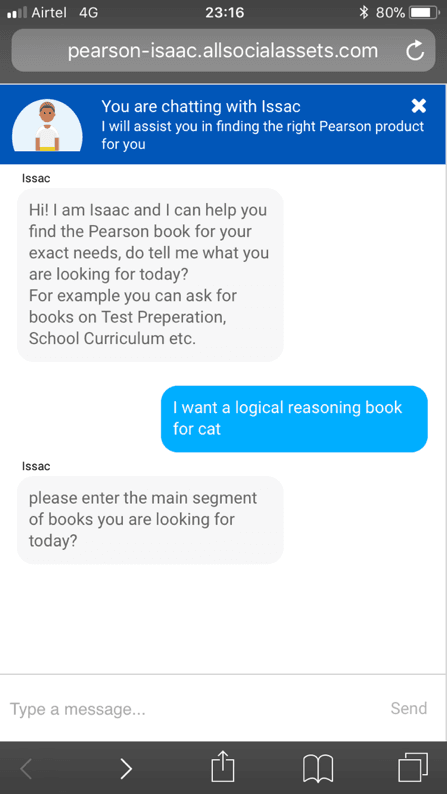 Learna chatbot screenshot: Simultaneous slot detection: one message fills all three slots