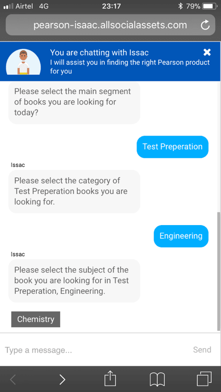 Learna chatbot screenshot: Guided mode continues to subject selection