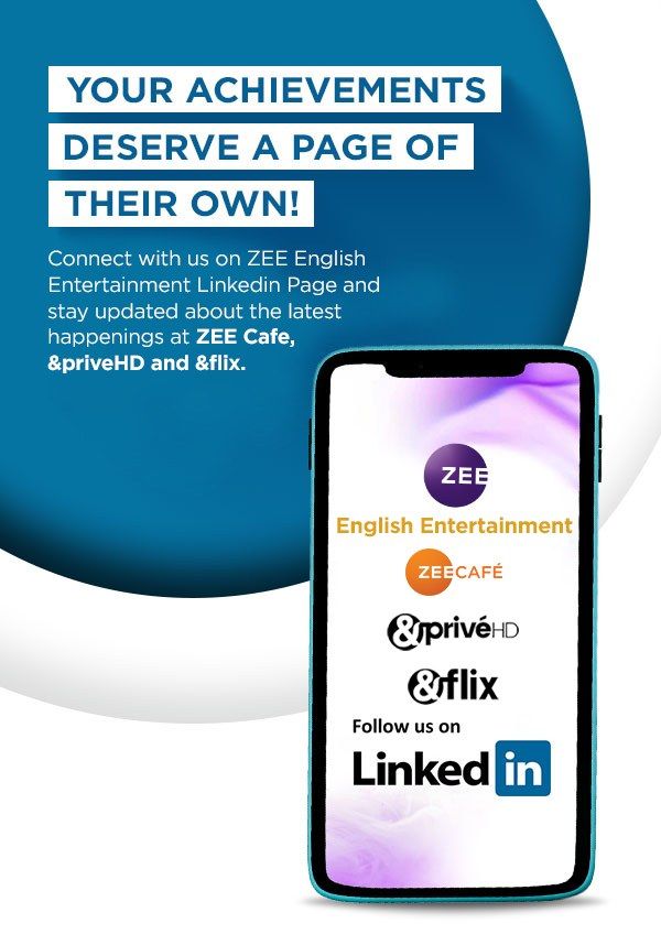 A real internal mailer encouraging employees to follow ZEE English Entertainment's LinkedIn page